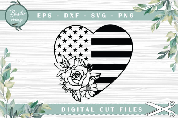 America Flag Heart Floral Cutting Files: A Crafter’s Guide to Patriotic Design