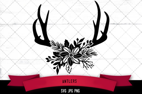 Antlers Floral: Versatile Silhouette Assets for Creative and Commercial Projects