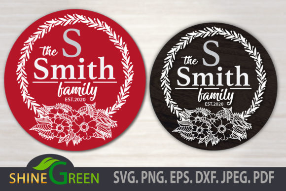 Christmas Floral Family Monogram Round SVG Guide