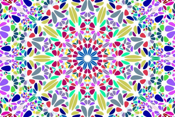 Evaluating the Colorful Radial Floral Mosaic Background for Professional Design