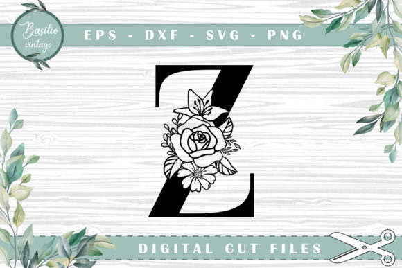 Floral Letter Z Alphabet Cutting Files Guide