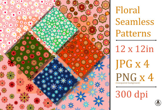 Floral Seamless Patterns - Set of 4 - V1: Practical Applications for Creators and Businesses