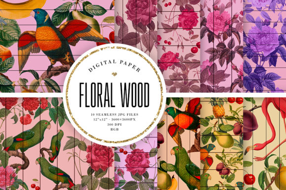 Floral Wood Seamless Digital Paper Guide