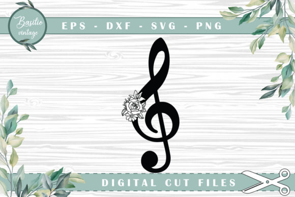 Music Note Floral Cutting Files: Blending Melody and Botanicals in Digital Craft