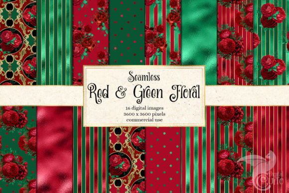 Red and Green Floral Digital Paper: A Guide to Festive Design Assets