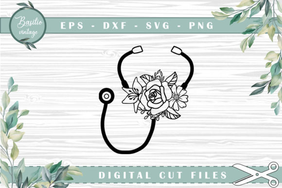 Stethoscope Floral Nurse Cutting Files Guide