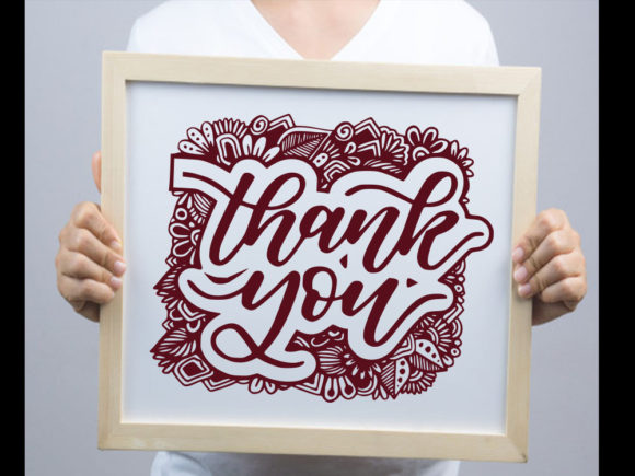 Thank You Floral SVG Cut File for Creative Projects