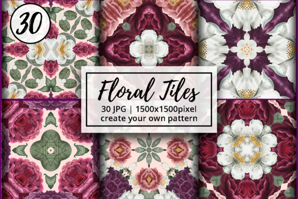 Watercolor Floral Tiles Digital Paper: A Versatile Asset for Creative Projects