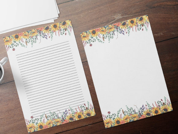 Watercolor Sunflowers Floral Stationery Guide
