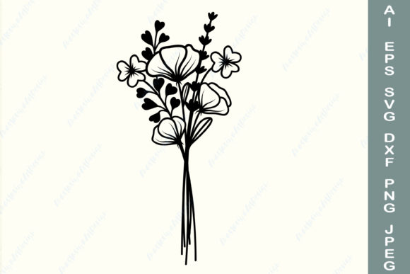 Wildflowers Monogram & Floral Bouquet SVG Design
